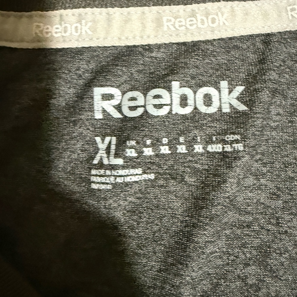 Reebok Men's Charcoal V-Neck Tee - Picture 2 of 2